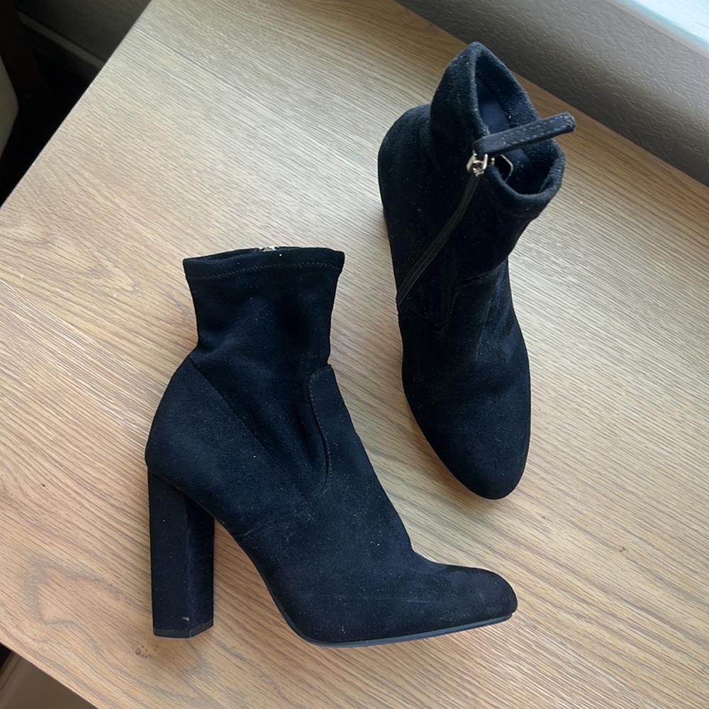Black block heeled ankle boot
